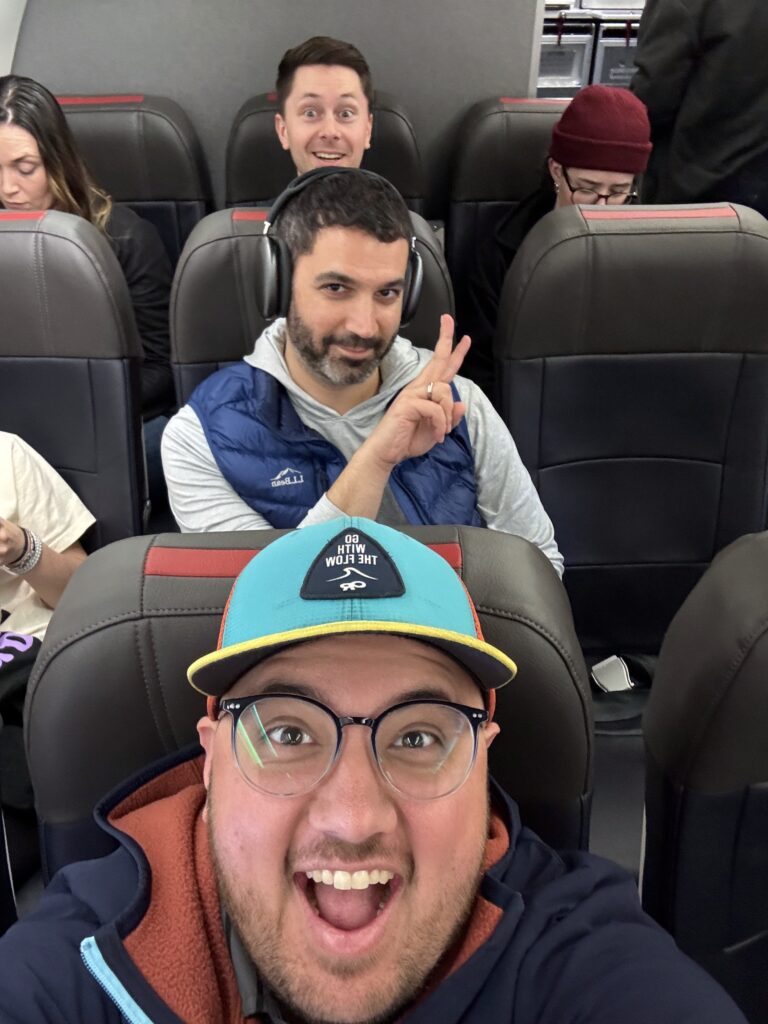 Campfire guys on a plane